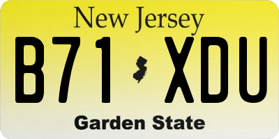 NJ license plate B71XDU
