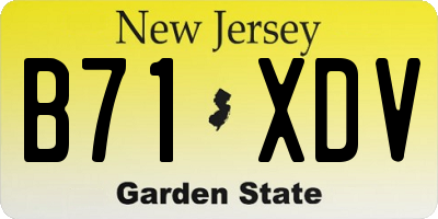 NJ license plate B71XDV