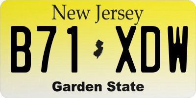 NJ license plate B71XDW