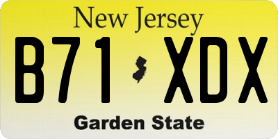 NJ license plate B71XDX