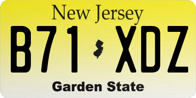 NJ license plate B71XDZ
