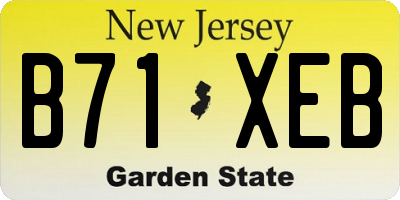 NJ license plate B71XEB