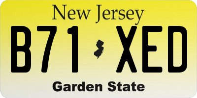 NJ license plate B71XED