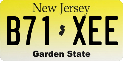 NJ license plate B71XEE