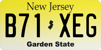 NJ license plate B71XEG