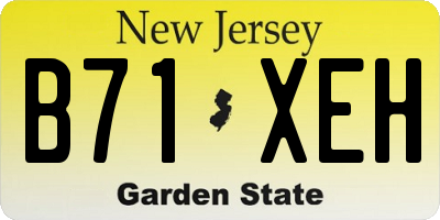 NJ license plate B71XEH