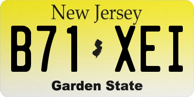 NJ license plate B71XEI