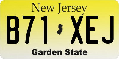 NJ license plate B71XEJ