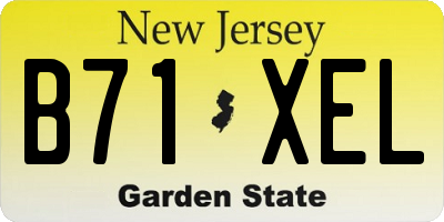 NJ license plate B71XEL