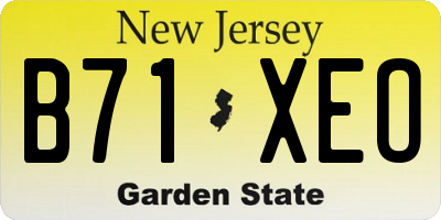 NJ license plate B71XEO