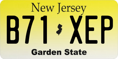 NJ license plate B71XEP