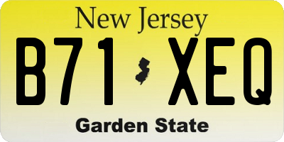 NJ license plate B71XEQ
