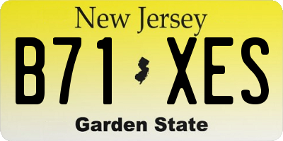 NJ license plate B71XES