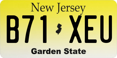 NJ license plate B71XEU
