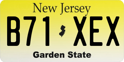 NJ license plate B71XEX