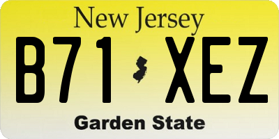 NJ license plate B71XEZ
