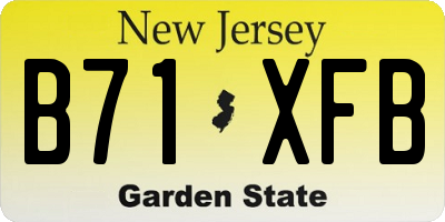 NJ license plate B71XFB
