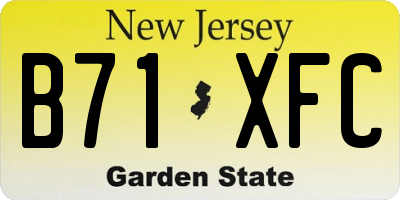 NJ license plate B71XFC