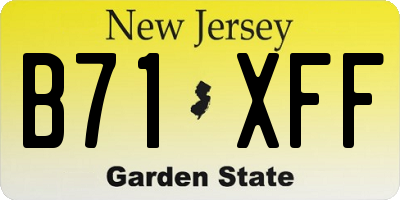 NJ license plate B71XFF