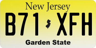 NJ license plate B71XFH
