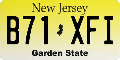 NJ license plate B71XFI