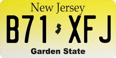 NJ license plate B71XFJ