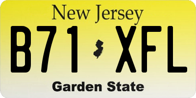 NJ license plate B71XFL