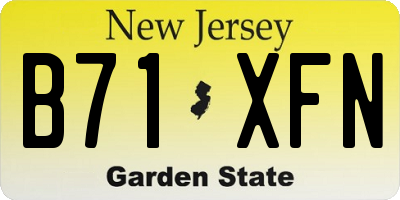 NJ license plate B71XFN