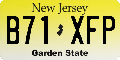 NJ license plate B71XFP