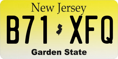 NJ license plate B71XFQ