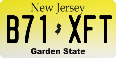 NJ license plate B71XFT