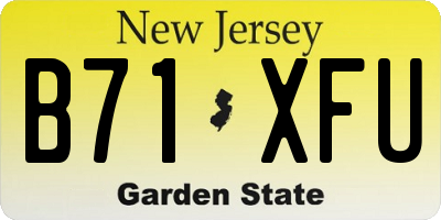 NJ license plate B71XFU