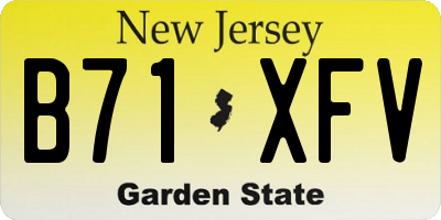 NJ license plate B71XFV