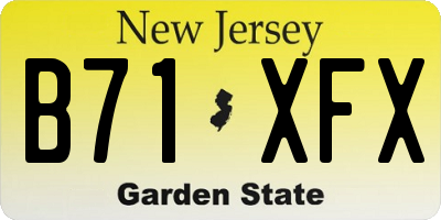 NJ license plate B71XFX