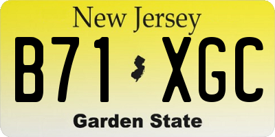 NJ license plate B71XGC
