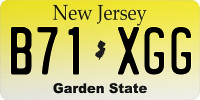 NJ license plate B71XGG