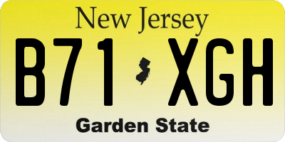 NJ license plate B71XGH