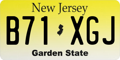 NJ license plate B71XGJ