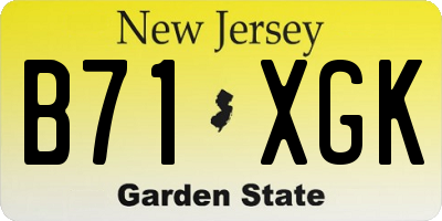 NJ license plate B71XGK