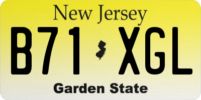 NJ license plate B71XGL