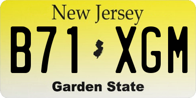 NJ license plate B71XGM