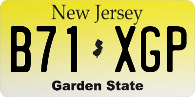 NJ license plate B71XGP