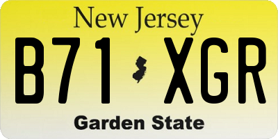 NJ license plate B71XGR
