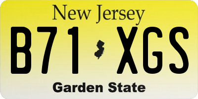 NJ license plate B71XGS