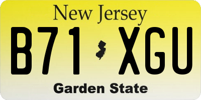 NJ license plate B71XGU