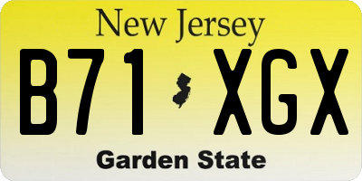 NJ license plate B71XGX