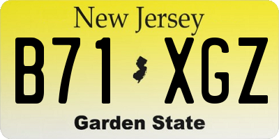 NJ license plate B71XGZ