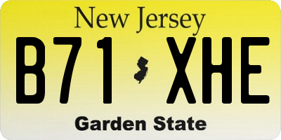 NJ license plate B71XHE