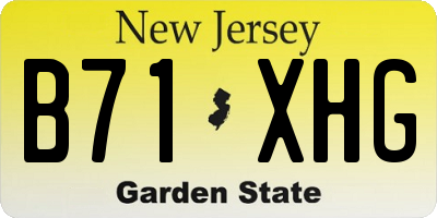 NJ license plate B71XHG