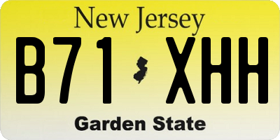 NJ license plate B71XHH